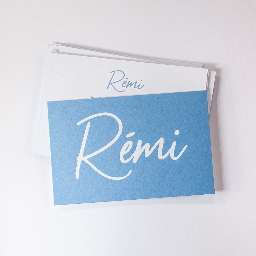 Letterpress geboortekaart voor Rémi